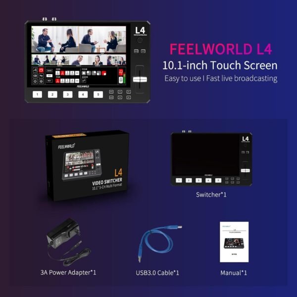 FEELWORLD L4 10.1 Inch Touch Screen Video Switcher - Image 2