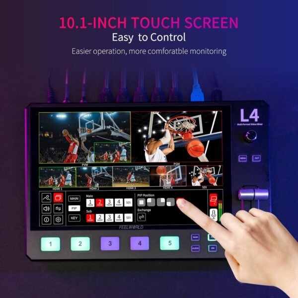 FEELWORLD L4 10.1 Inch Touch Screen Video Switcher - Image 7