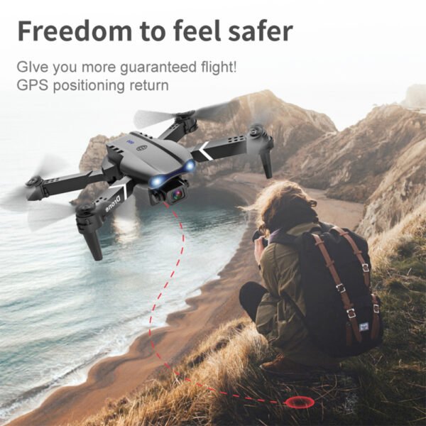 E99 Folding Drone Quadcopter Remote Control Handle Four Axis HD 4K Photography UAV Altitude Fixation - Image 2