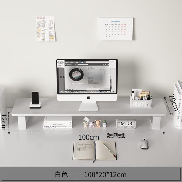 Monitor computer heightening rack desktop shelf rack desk solid wood storage bracket desktop computer stand - Image 16